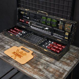 Набір шампурів у кейсі Militari Lux №2. Шашличний набір. Подарунок чоловікові Militari Lux №2 фото