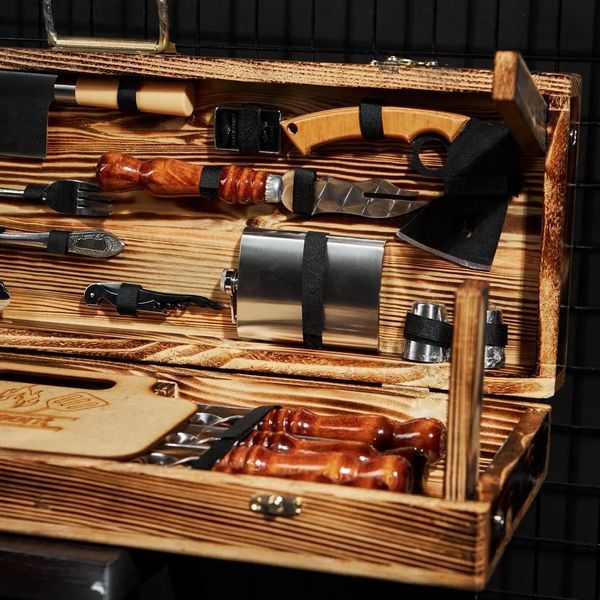 Подарунковий набір Кейс-столик Blackwood №2 M. Шашличний набір. Подарунок чоловікові Blackwood №2 M фото