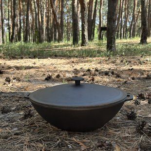Сковорода WOK-08 чавунна з кришкою 8л WOK-08 фото