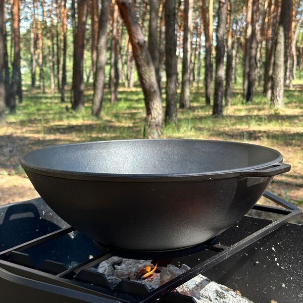 Сковорода WOK-08 чугунная с крышкой 8л WOK-08 фото