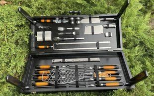 Набір шампурів Кейс-столик Grill master M . Шашличний набір. Подарунок батькові + Гравіювання Grill master M фото