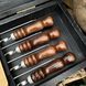 Винтажный премиальный набор шампуров ручной работы в кейсе Lux-Premium-Vintage 2