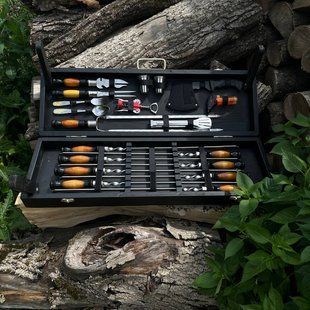 Подарунковий набір шампурів у кейсі-столику Grill Master Pro №2. Шашличний набір. Подарунок на свято Grill Master Pro №2 фото
