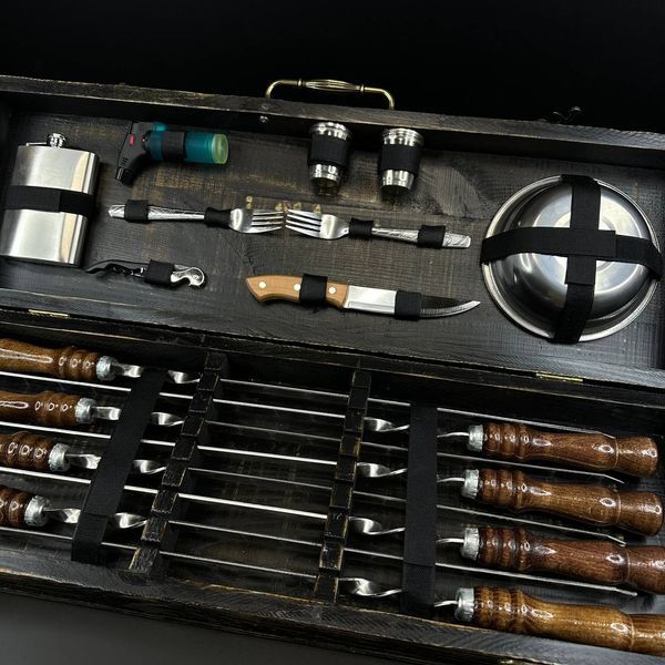 Набір шампурів у кейсі Grill Box 6 S. Шашличний набір. Подарунок чоловікові Grill Box 6 S фото