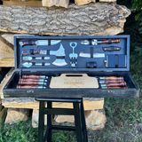 Набір шампурів у вінтажному кейсі Hunter Black-2. Шашличний набір. Подарунок чоловікові Hunter Black-2 фото