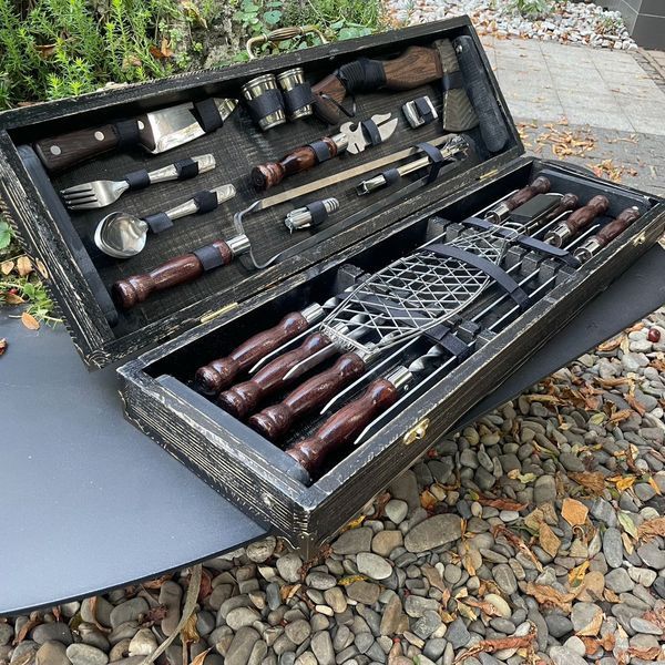 Подарунковий набір шампурів у кейсі для пікніка Viking Case Viking Case фото