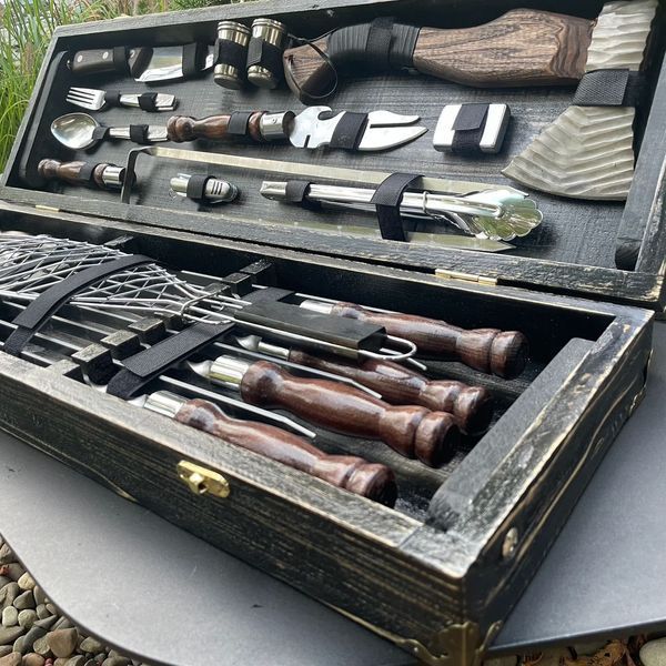 Подарунковий набір шампурів у кейсі для пікніка Viking Case Viking Case фото