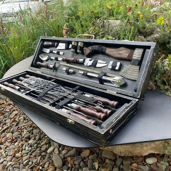 Подарунковий набір шампурів у кейсі для пікніка Viking Case Viking Case фото
