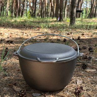 Казан туристичний КТ-08КС чавунний з кришкою-сковородою 8л КТ-08КС фото