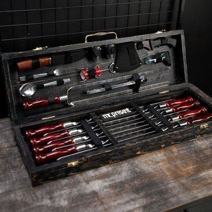 Набір шампурів у кейсі Grill Vintage №1 Шашличний набір. Подарунок чоловікові Grill Vintage №1 фото