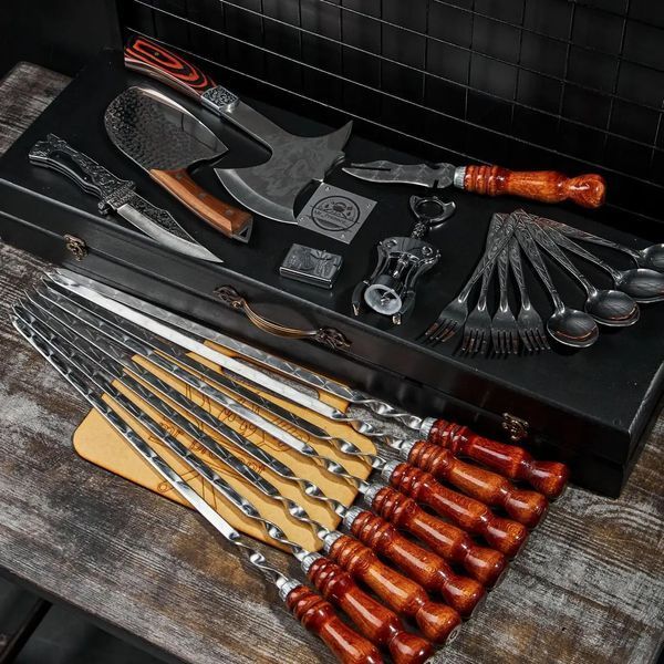 Набор шампуров в кейсе Blackwood №3 XL. Шашлычный набор. Подарок папе Blackwood №3 XL фото